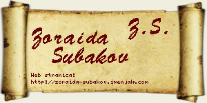 Zoraida Subakov vizit kartica